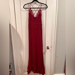 Free People Small Burgundy Maxi Dress